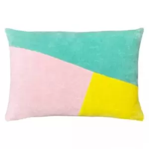 Image of Furn Morella Abstract Cushion Cover (One Size) (Mint/Pink/Lemon Yellow)