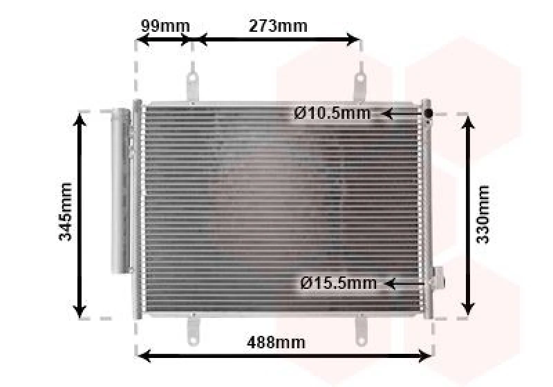 Image of VAN WEZEL Air conditioning condenser VAN WEZEL 52015705