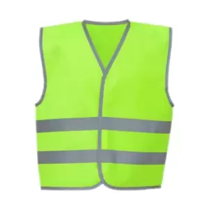 Image of Yoko Childrens/Kids Hi-Vis Two Band Waistcoat (M) (Lime Green)