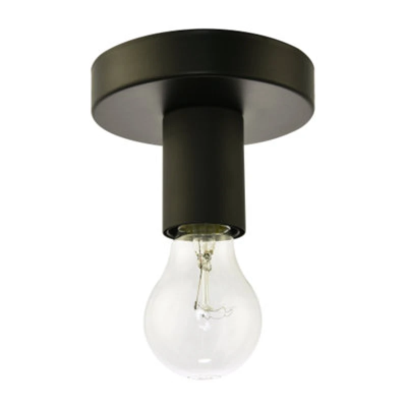 Image of Happy Homewares Matte Black Ceiling Or Wall Light Fitting For Industrial Style Light Bulbs