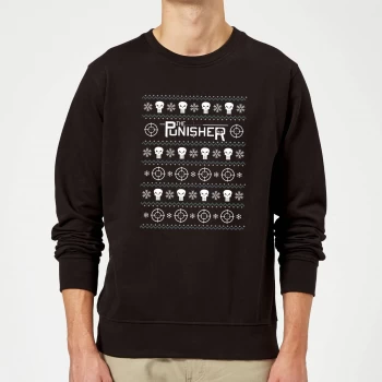 Image of Marvel The Punisher Black Christmas Sweatshirt - XXL - Black