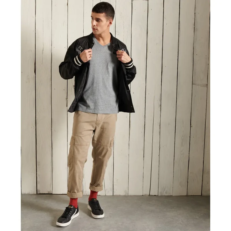 Image of Superdry Classic collar T-Shirt Superdry V en coton bio Gris Male S