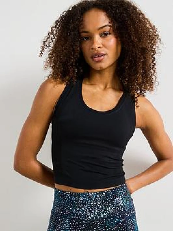 Image of Sweaty Betty Athlete Seamless Cropped Workout Tank Top