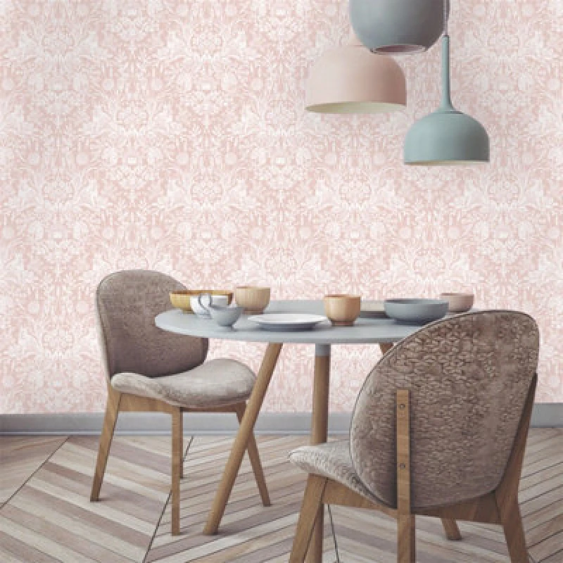 Image of Rasch Harlen Wallpaper - For Living Room, Bedroom, Fireplace - Matt Finish, Floral Pattern, Coral