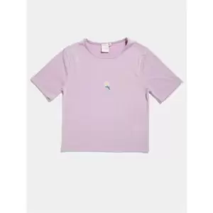 image of Skinny Dip Daisy Crop T Shirt - Purple