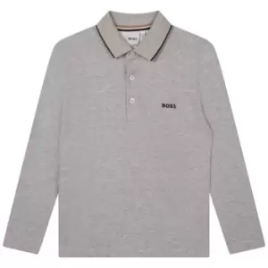 image of Boss Boss Long Sleeve Small Polo Shirt Juniors - Grey