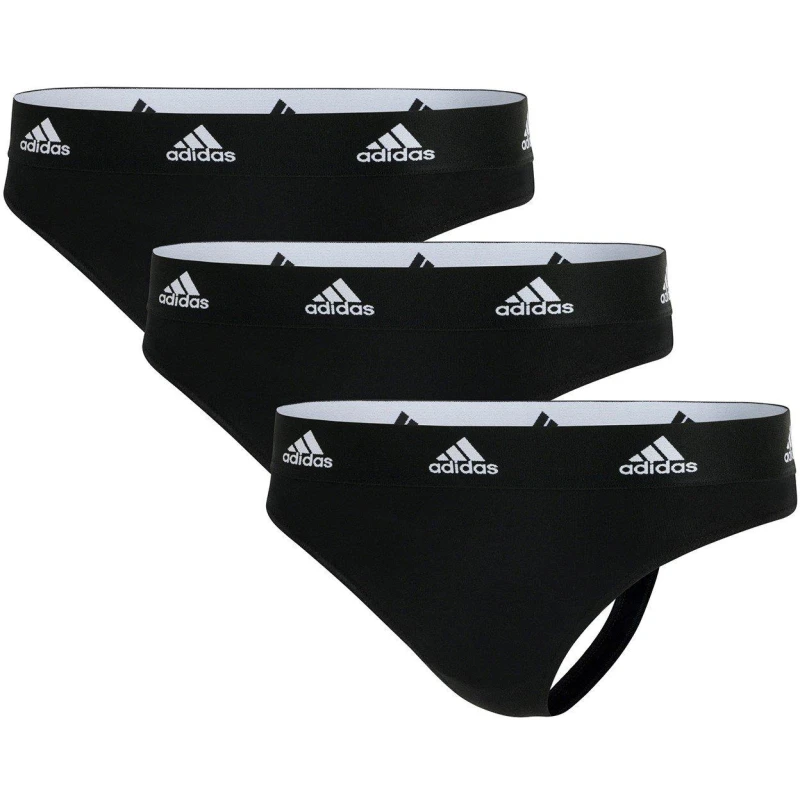 Image of adidas 3 Pack Active Comfort Cotton Thong - Black 8
