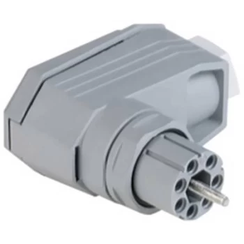 Image of Hirschmann 931 435-106-1 Mains connector N Socket, right angle Total number of pins: 6 + PE 5 A Grey