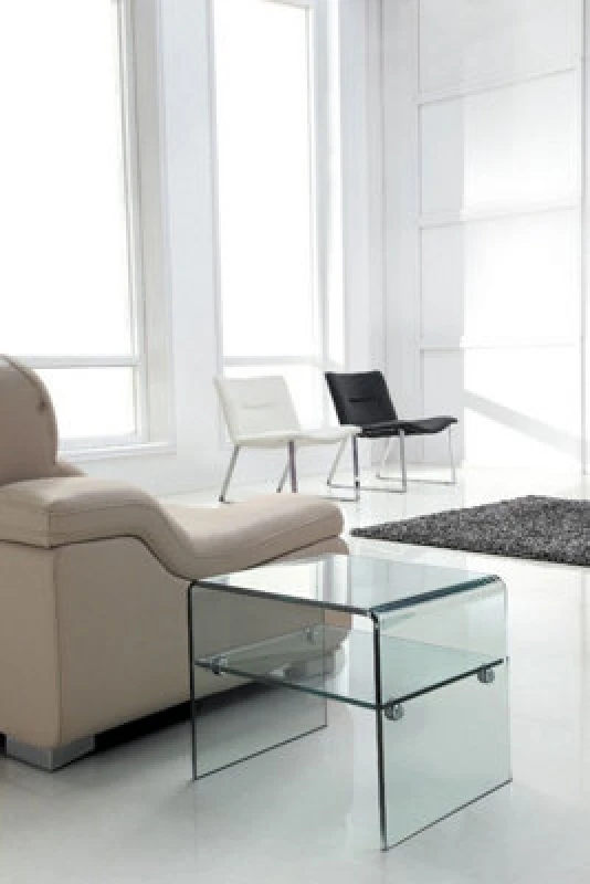 Image of Thats Furniture Luna Clear Glass Side Table for Living Room Clear Unisex