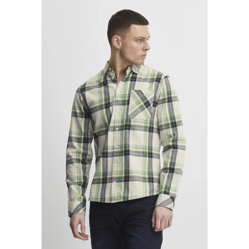 Image of Blend Long sleeve plaid shirt with pocket Blend Bleu Male L