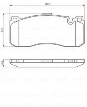 Image of Bosch 0986494428 BP1350 Brake Pad Set Disc Brake Front Axle