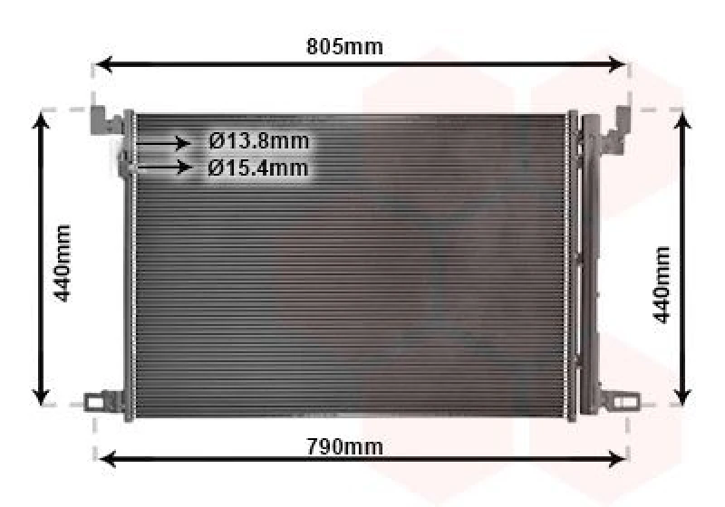 Image of VAN WEZEL Air conditioning condenser VAN WEZEL 58015705