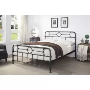 Image of Lyndhurst Cast Iron Effect Metal Bed Frame King Size 5ft - Black