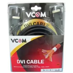 image of VCOM DVI-D (M) to DVI-D (M) 3m Black Retail Packaged Display Cable