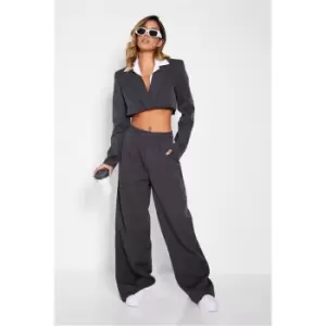 Image of I Saw It First Premium Pleated Woven Wide Leg Trouser - Grey