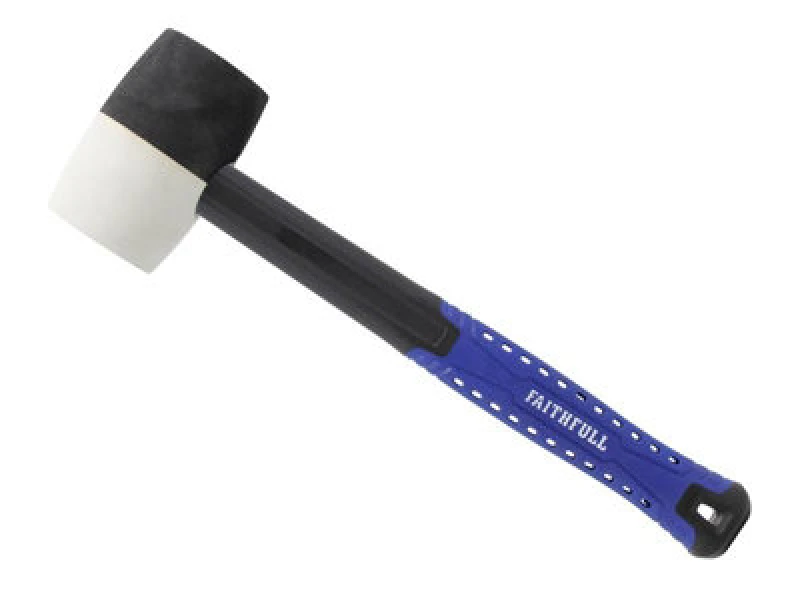Image of Faithfull Black & White Fibreglass Combination Mallet RMBWF16 Weight: 450g