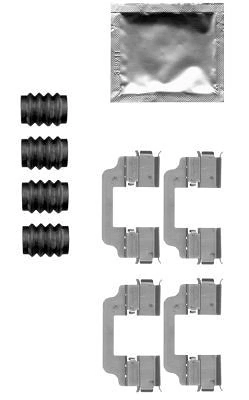 Image of HELLA Brake pad fitting kit HELLA 8DZ 355 205-321