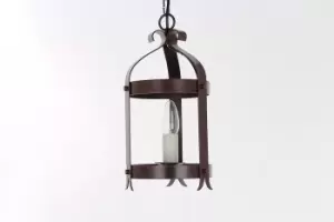 Image of Villa 1 Light Aged Iron Traditional Indoor Lantern