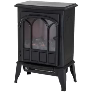 image of HOMCOM Freestanding Electric Fireplace Heater, 1000W/2000W-Black