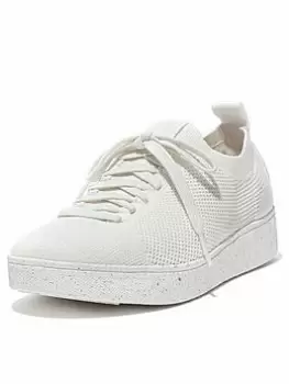 Image of FitFlop Rally E01 Multi-knit Trainers, Cream, Size 6, Women