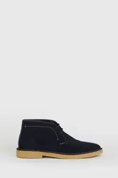 Image of Mens Navy Suede Desert Boots