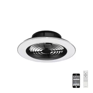 Image of Alisio LED Dimmable Ceiling Light & 35W DC Reversible Fan, Black White, Remote Control, APP Control