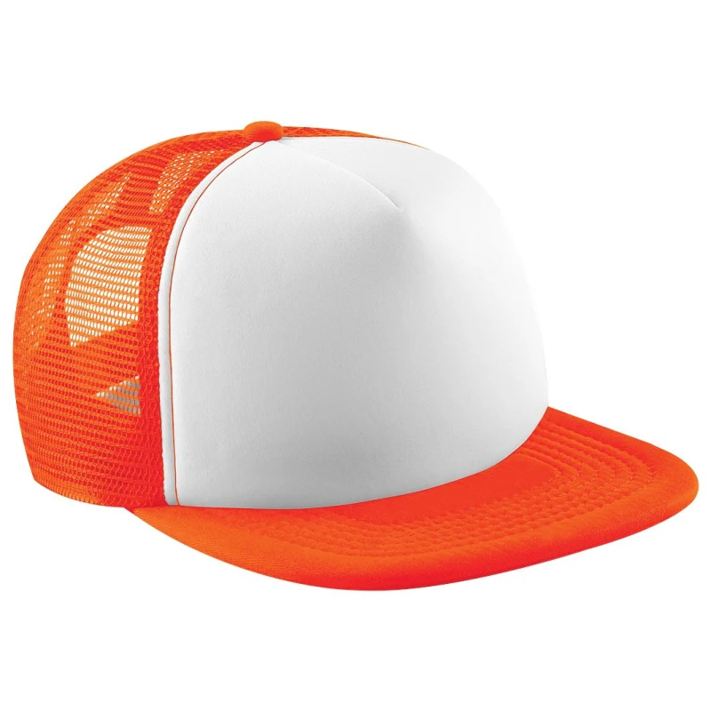 Image of Beechfield Beechfield Men Vintage Plain Snap-Back Trucker Cap Pack of 2 in Orange Orange One Size Male 5059269087739