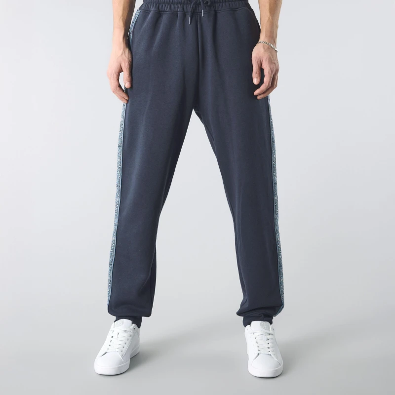 Image of Pretty Green Mens Eclipse Paisley Closed Hem Fleece Joggers Navy male Small