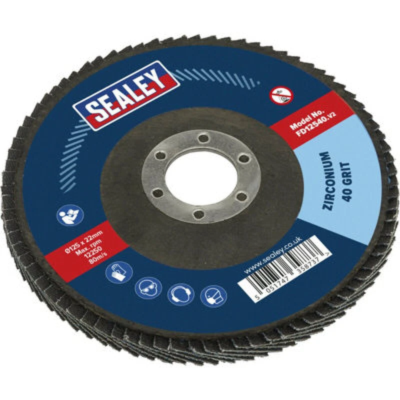 Image of Loops 125mm Zirconium Flap Disc - 22mm Bore - Depressed Centre Disc - 40 Grit Multi