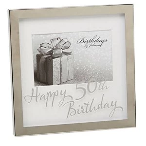 Image of 6" x 4" - Birthdays by Juliana Silverplated Box Frame - 50th