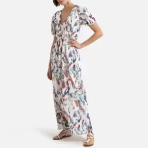 Image of V-Neck Maxi Dress with Short Sleeves