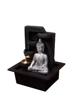 image of Silver Buddha with Water Bowls