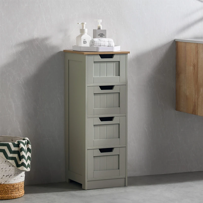 Image of Lassic Bath Vida Priano 4 Drawer Freestanding Unit Grey unisex 4 Drawer