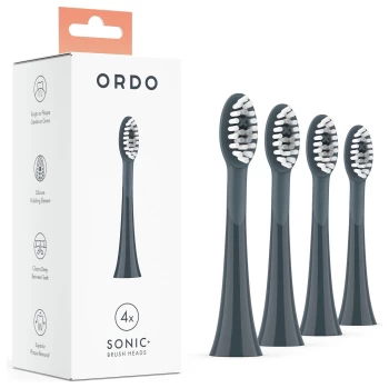 Image of Ordo Sonic+ Charcoal Grey Electric Brush Heads - 4 Pack