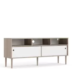 image of Rome TV Unit with 2 Sliding Doors, white