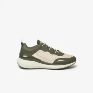 image of Mens Lacoste Active 4851 Textile Trainers Size 11 UK Dark Green & Off White