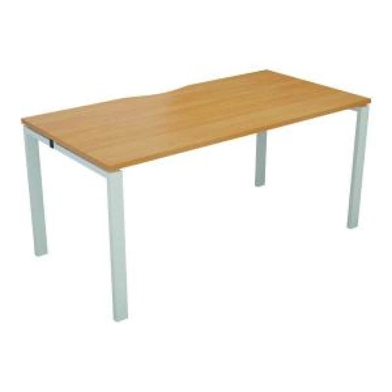 Image of Jemini 1 Person Bench Desk 1600x800x730mm Nova Oak/White KF809227
