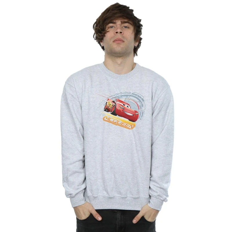 Image of Disney Men Cars Lightning McQueen Sweatshirt in Grey Size: Small Grey S Male 5057245921008