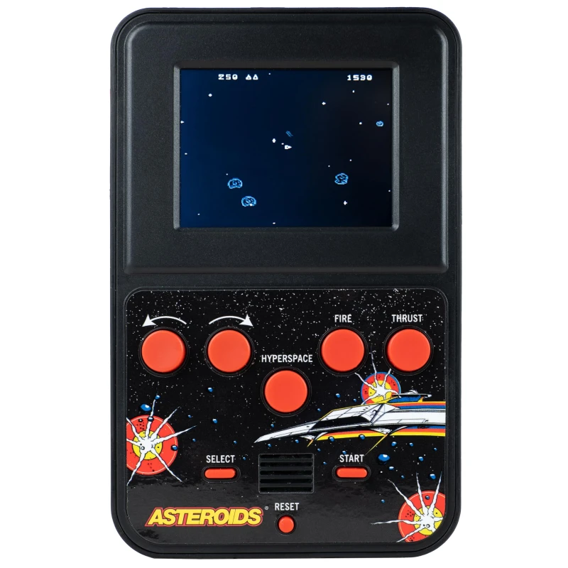 Image of Fizz Creations Asteroids Handheld. Retro Classic Arcade Game. Originele graphics en geluiden. Werkt op batterijen. Retro Gaming Gift.