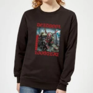 image of Marvel Deadpool Here Lies Deadpool Womens Sweatshirt - Black