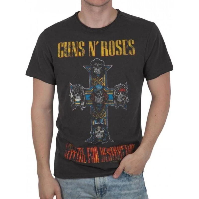 Image of Amplified Amplified Men Appetite For Destruction Guns N Roses T-Shirt in Charcoal Size: X-Small Charcoal XS Male 5063238190900