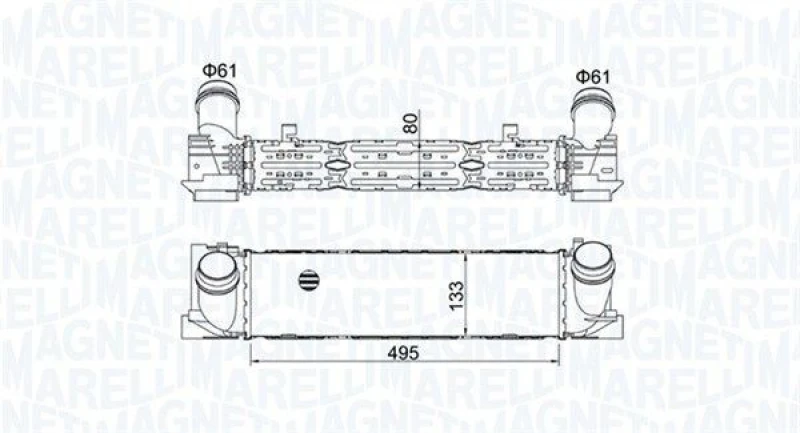 Image of MAGNETI MARELLI Intercooler MAGNETI MARELLI 351319204900