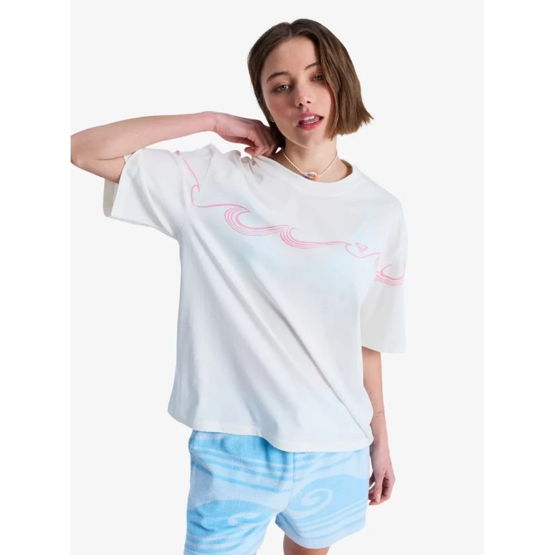 Image of Roxy Womens T-Shirt Roxy Hangloose Placed Blanc Female S