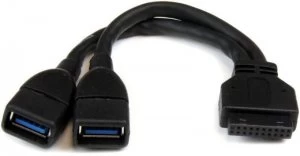 image of StarTech.com 2 Port Internal USB 3.0 Motherboard Header Adapter Cable