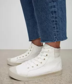 Image of AllSaints Womens Demmy High Top Trainers, White, Size: UK 4/ US 7/ EU 37