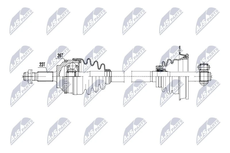 Image of NTY NPW-RE-236 Drive shaft Manual Transmission, Front Axle Left Drive Shaft (13)