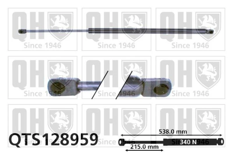 Image of QUINTON HAZELL Tailgate strut QUINTON HAZELL QTS128959
