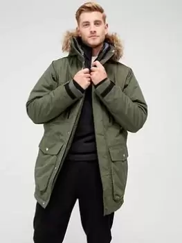 image of Didriksons Fredrik Hood Lined Parka - Khaki Size M Men