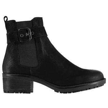 Image of Linea Rugged Buckle Boots - Black