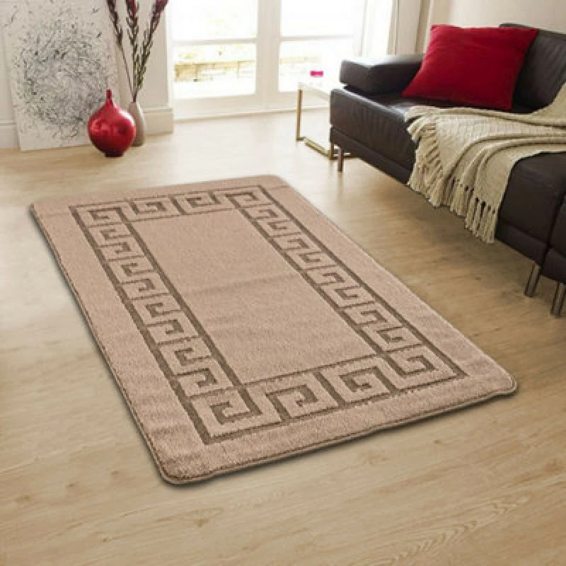 Image of Smart Living Smart Living Plain Heavy Duty Machine Washable Hallway Kitchen Non Slip Door Mat in Beige Size: 60cm x 220cm Beige 60cm x 220cm Unisex